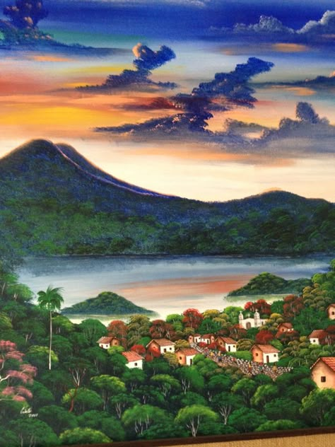 Salvadoran Paintings, Salvadoran Art El Salvador, El Salvador Drawing Ideas, El Salvador Aesthetic Art, El Salvador Art Paintings, El Salvador Drawing, El Salvador Painting, El Salvador Tattoo Ideas, Honduras Painting