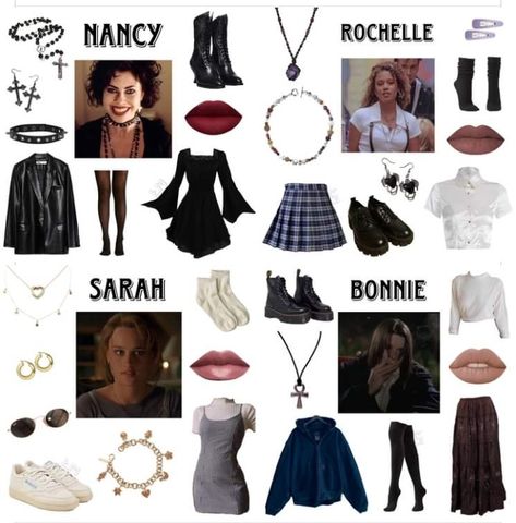 The Craft Outfits Movie, The Craft Costume Ideas, Sarah The Craft Outfits, The Craft Movie Outfits, Nancy The Craft Outfit, Nancy Downs Outfit, The Craft Outfits Aesthetic, Colure Pallet, The Craft Outfits