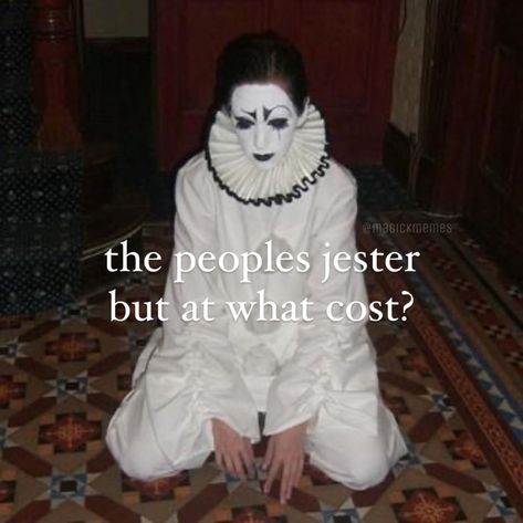 Jester Tumblr Post, Jester Memes, Jester Pfp, Jester Core, Jester Aesthetic, Clown Meme, Clown Aesthetic, Clowncore Aesthetic, But At What Cost