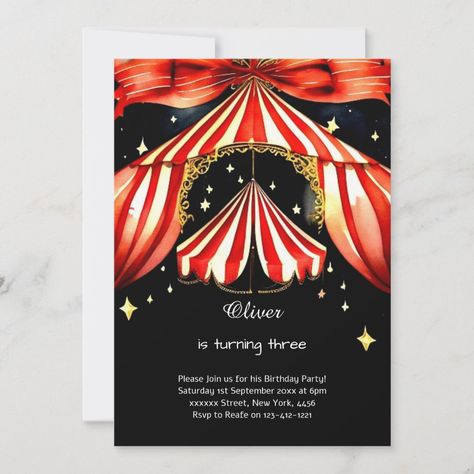 Watercolor Carnival Circus 1st Birthday Invitation Circus Birthday Invitations, Childrens Tent, Under The Big Top, Easy Magic, Modern Party, Circus Birthday, Big Top, Unforgettable Memories, Custom Watercolor