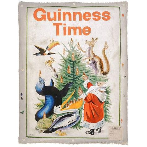 Guinness Advert, Liquor Advertising, A3 Size Poster, Christmas Advertising, Guinness Beer, Advertising Posters, 1950s Christmas, Retro Ornaments, Print Display