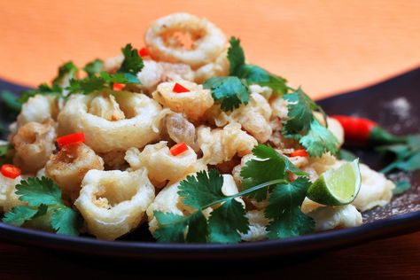 Easy Vietnamese salt and pepper squid - recipe | SCMP Cooking Stuffed Squid, Squid Rings, Salt And Pepper Squid, Squid Recipes, Recipes Sauces, Five Spice Powder, Easy Diets, Vietnamese Food, Vietnamese Recipes