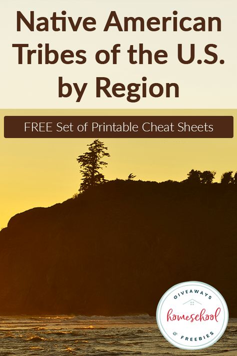 FREE Native American Tribes of the US by Region Cheat Sheets - Homeschool Giveaways Teaching Native American History, Native American Regions, Visual Learning Style, Native American Lessons, Native American Tribes Map, Native American Facts, Native American Projects, Native Americans Unit, Persecuted Church