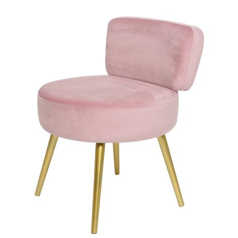 Velvet Bedroom Chair, Dressing Table Chair, Gold Chairs, Pink Office Chair, Velvet Bedroom, Stool With Backrest, Room Decor Pink, Dressing Chair, Velvet Stool