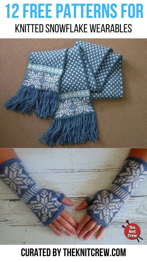 Need a Christmas knitted gift for a loved one? Consider knitting them a snowflake-inspired wearable—a practical, festive gift they can use to spruce up their holiday outfits. Knitting projects curated by The Knit Crew. Knitting Snowflake Pattern, Christmas Scarf Knitting Pattern, Fair Isle Scarf Pattern Free, Snowflake Knitting Pattern, Knitting Scarf Patterns Free, Knitted Snowflakes, Knit Snowflake Pattern, Christmas Scarf Pattern, Winter Knitting Patterns