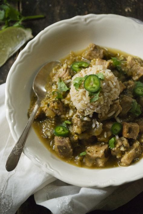 Tomatillo Stew, Recipes With Pork Chunks, Mexican Pork Stew, Tomatillo Recipes, Roasted Tomatillo, Scd Recipes, Pork Stew, Beef Stew Meat, Pork Dishes