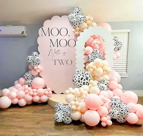 PRICES MAY VARY. 🎈【Pink CowGirl Birthday theme Decor】122 Pcs Bring the bustle of the farmyard to your party with our Cowgirl Theme cow balloon arch. Curated with farm-style colors:Pink Cream Tan and Black White our cow balloon garland is a must-have to throw a memorable farm party for your Girl. 🎈PREMIUM VALUE PACK:This include 122pcs Pink Cow Balloon garland Kit.5 IN light pink Balloons 20PCS,5 IN Cream Peach balloons 20PCS,5 IN Cow Balloons 10PCS,10 IN light pink Balloons 20PCS,10 IN Cream P 3rd Birthday Cow Theme, Birthday Ideas For Baby Girl 1st, 2nd Birthday Cow Theme Girl, Cow Second Birthday Party Girl, Cow Decorations Party, Baby Girl Second Birthday Theme, Two Year Old Birthday Party Girl Themes, Cowboy Kids Party, Girls 2nd Birthday Themes