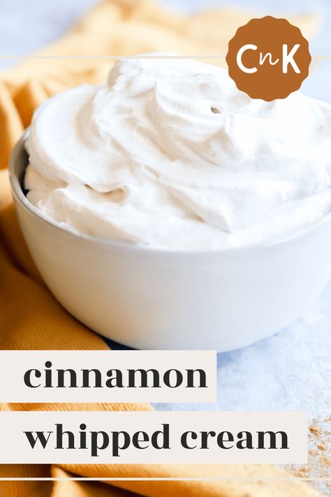 Cinnamon Whipped Cream is the easiest way to give your desserts an extra “wow” factor for fall and the holiday season! The homemade fluffy topping is full of flavor and all you need is three simple ingredients. Cranberry Cobbler, Cinnamon Whipped Cream, Pumpkin Spice Cheesecake, Recipes With Whipping Cream, Dessert Spread, Cinnamon Butter, Whip Cream, Cinnamon Flavor, Dairy Free Options