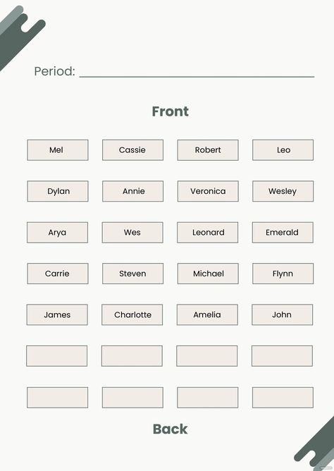 Classroom Seating Plan, Classroom Seating Chart Template, Classroom Template, Seating Chart Classroom, Seating Chart Ideas, Classroom Seating, Chart Ideas, Free Printable Activities, Seating Chart Template