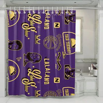 Basketball Shower Curtain, Custom Shower Curtain, Lakers Basketball, Custom Shower Curtains, Custom Shower, Custom Doormat, Shower Curtains, Door Mat, Printed Shower Curtain