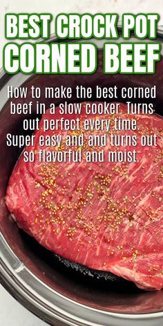 Brisket In Instant Pot, Brisket In Air Fryer, Reheat Brisket, Brisket In Oven, Tender Corned Beef, Corned Beef Recipes Slow Cooker, Corned Beef Recipe, Crock Pot Corned Beef, Crock Pot Corn