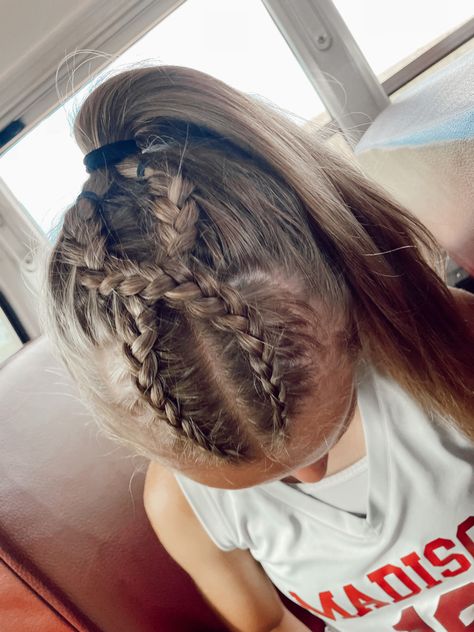 Lax Hair, Simple Volleyball Hairstyles, Gameday Hair, Game Day Hairstyles, Football Hairstyles, Basketball Hair, Tennis Hair, Track Hair, Cute Volleyball Hairstyles