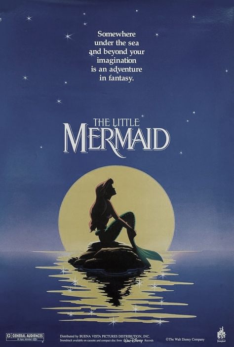 Old Disney Movie Posters, Old Disney Posters, Disney Vintage Posters Retro, Retro Disney Posters, Vintage Movie Posters Aesthetic, Little Mermaid Poster, The Little Mermaid Poster, Vintage Disney Poster, Movie Poster Project