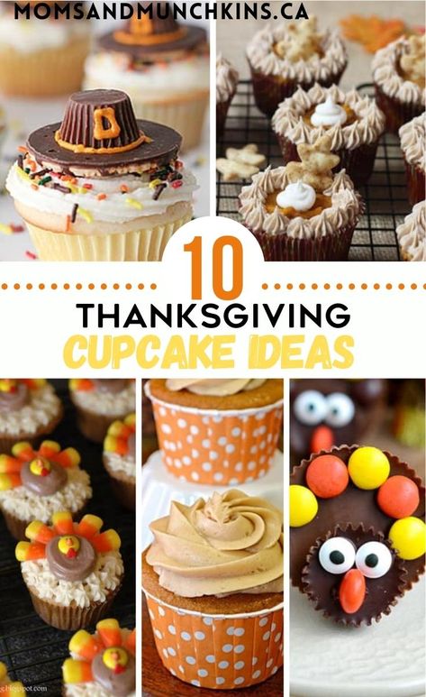 Thanksgiving is almost upon us! Celebrate this wonderful holiday with these 10 Thanksgiving Cupcake Ideas! These super cute desserts are sure to leave your guests happy they left room for dessert. I love cupcakes, and these recipes do not disappoint. Thanksgiving food. Recipes. 10 Thanksgiving Cupcake Recipes Turkey Cupcakes Ideas, Easy Thanksgiving Cupcakes, Thanksgiving Cupcakes Decoration, Thanksgiving Cupcake Ideas, Cute Thanksgiving Desserts, Easy Thanksgiving Dessert Recipes, Turkey Cupcakes, Thanksgiving Cupcakes, Thanksgiving Desserts Table