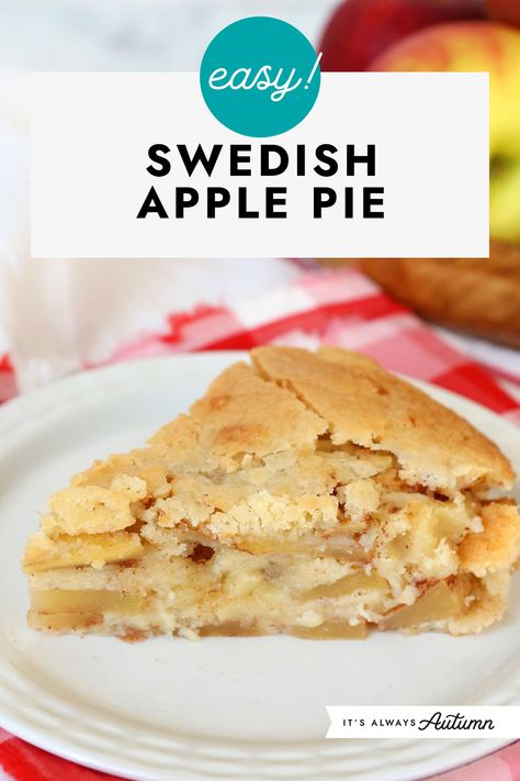 Swedish Apple Pie, Simple Pie, Pumpkin Pie Cake, Apple Slab Pie, Traditional Apple Pie, Apple Pie Recipe Easy, Swedish Dishes, Fall Desserts Easy, Scandinavian Food