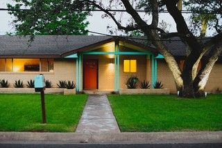 Atomic Ranch Exterior, Midcentury House Exterior, Atomic Ranch House, Small Space Nursery, Ranch House Exterior, Midcentury House, Atomic Ranch, Ranch Exterior, Small Space Organization