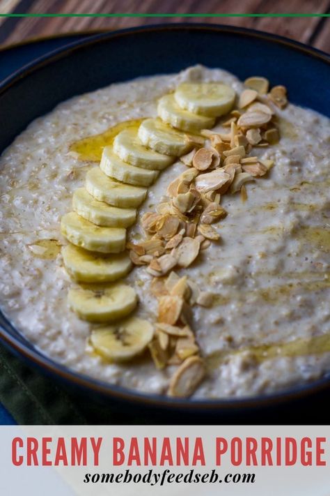 Sometimes breakfast can make your whole day, right? We certainly think so, especially if you are making a delicious bowl of creamy Banana Porridge to set you up for the day! Filling, naturally sweetened with ripe bananas, and with the extra texture of toasted almonds, this is a simple recipe that only takes minutes to make when you are in a rush to get out the door! Banana Porridge, Smoothie Coconut, Shell Bowls, Banana Honey, Comfort Food Dinners, Skincare Lifestyle, Coconut Bowls, Food Dinners, Coconut Bowl