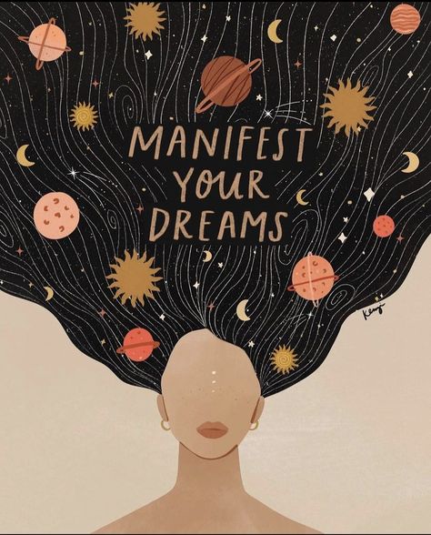 kenzistudioco Manifest Art Illustration, Manifestation Aesthetic, Women Empowerment Art, Empowerment Art, Boho Painting, Affirmation Posters, Cute Funny Cartoons, Art Drawings Sketches Pencil, Cosmic Energy