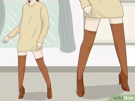 3 Ways to Wear Thigh High Socks - wikiHow How To Wear Thigh High Socks, Thigh High Socks Outfits, Thigh High Socks Outfit, High Socks Outfits, Socks Outfit, Interesting Fashion, Thigh Socks, Thigh High Stocking, 3 Ways To Wear