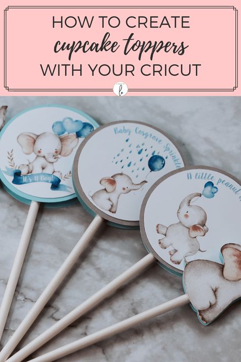 Party Decor With Cricut, Cricut Cake Toppers Diy, How To Make Cupcake Toppers With Cricut, Cardstock Cupcake Toppers, Diy Cupcake Toppers Cricut, How To Make Cupcake Toppers, Birthday Cricut Ideas, Cupcake Toppers Cricut, Cricut Cupcake Toppers