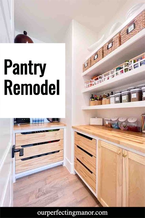 Single Wall Pantry Design, Walk In Pantry Plans Layout, Pantry Organization Walk In, Pantry Shelf Spacing Guide, Ikea Pantry Hack, Pantry Closet Shelving Ideas, Prep Pantry, Ikea Pantry Organization, L Shaped Pantry