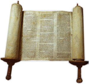 The Torah are the first five books of the old testament.  Jewish believe the  Torah is unique among biblical texts in that it was given directly to mankind (via Moses) in exact letter-by-letter sequence and in the original Hebrew language. Codes apparently exist in the Torah, the most famous being that by taking every 50th letter of the Book of Genesis starting with the first taw, the Hebrew word "torah" is spelled out. The same happens in the Book of Exodus. Torah Scroll, Ancient Scroll, Bible Topics, Sacred Text, World Religions, Old Testament, The Text, Illuminated Manuscript, Torah