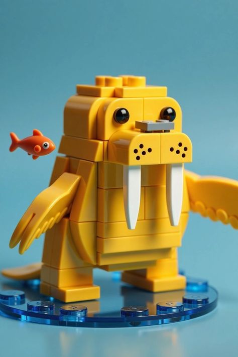 Can You Spot the LEGO Details in This Adorable LEGO Walleye Fish? Walleye Fish, Lego Play, Walleye Fishing, Lego Art, Play Ideas, Lego, Fish, Canning