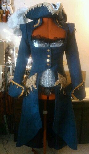 Blue pirate Coat Reference, Pirate Coat, Pirate Garb, Pirate Wedding, Pirate Princess, Lady Pirate, Mode Steampunk, Steampunk Pirate, Pirate Captain