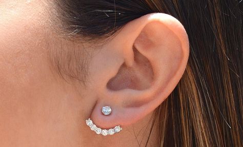 Amazon.com ear jacket $22. Prime Galaxy Stuff, Ear Jacket Earring, Ear Jacket, Girly Jewelry, Cuff Earrings, Earrings Set, Jewelry Ideas, Earring Set, Diamond Earrings