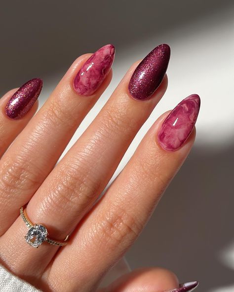 Plum marble nails 🥹🍇✨ swipe left for tutorial👀 ring @nadrijewelry *gifted products #nailart #nailsofinstagram #marblenails #naildesign #nailinspo #nailideas #prettynails #cutenails #nailpolish Plum Marble Nails, Plum Nails, Marble Nail, Manicure Inspiration, Marble Nail Art, Trendy Nail Art Designs, Winter Nail Art, Winter Nail, Cute Nail Art