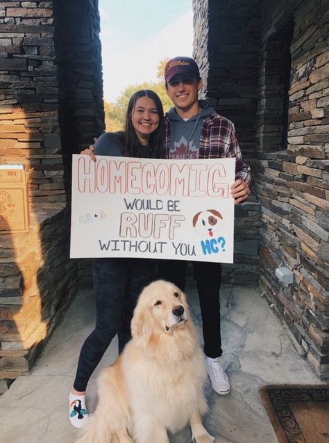 Hoco Proposals Ideas With Dogs, Dog Hoco Proposal, Cute Promposal Ideas For Boyfriend, Cow Themed Promposal, Fall Themed Hoco Proposal, Hoco Signs For Guys, Puppy Promposal, Country Song Hoco Proposal, Dance Posters Proposal Funny