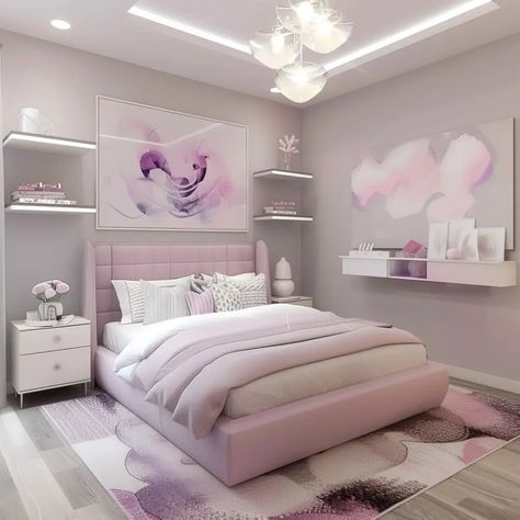 Aesthetic Teen Girl Bedroom, Aesthetic Teen Girl, Teen Girl Bedroom Ideas, Girls Bedroom Lighting, Teen Room Makeover, Girl Bedroom Ideas, White Room Decor, Teen Bedroom Designs, Teen Girl Bedroom