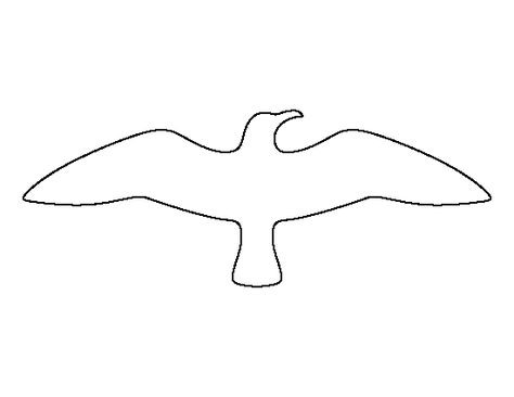 Flying seagull pattern. Use the printable outline for crafts, creating stencils, scrapbooking, and more. Free PDF template to download and print at http://patternuniverse.com/download/flying-seagull-pattern/ Paper Seagulls Diy, Fish Template Printable Free Pattern, Seagull Template, Seagull Craft, Seagull Pattern, Nautical Mobile, Printable Outline, Flying Seagull, Coloring Crafts