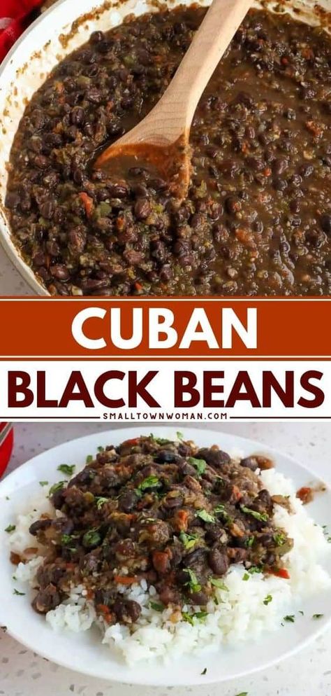 Learn how to make Cuban Black Beans! They're an easy side dish for dinner. Simmered with vegetables and spices, this canned black bean recipe is flavor-packed! Pin this for later! Black Beans Recipes, Black Bean Recipe, Cuban Black Beans, Beans Recipes, Dried Black Beans, Black Beans And Rice, Bean Recipe, Black Bean Recipes, Fun Dinner