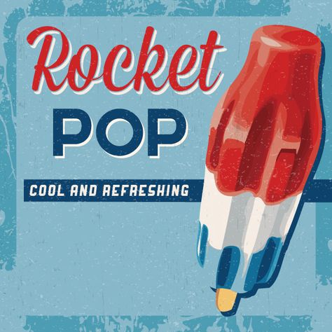 Rocket Popsicles, Vintage Party Ideas, Rocket Pop, Rocket Fuel, Adventure Party, Bomb Pop, Pop Aesthetic, Swag Lamp, Kids Memories