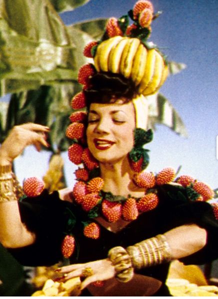 Carmen Miranda Fruit Hat, Hat History, Carmen Miranda Costume, Fruit Hat, Chiquita Banana, Brazilian Samba, Fruit Stickers, Carmen Miranda, Pink Palace