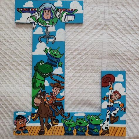 Toy Story Letters Diy, Disney Painted Letters On Wood, Toy Story Baby Room, Room Decor Disney, Painted Letters On Wood, Alphabet Characters, Painted Wood Letters, Toy Story Baby, Disney Drawing