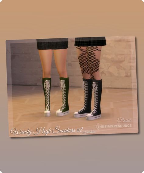 Sims 4 Female Shoe CC: Wendy High Sneakers V2  Platform  By Dissia Converse Sims 4 Cc, Sims 4 Cc Converse, Knee High Converse, Mod Jacket, Clothes Cc, Sims 4 Cc Download, Cc Shoes, Sims 4 Cc Shoes, Female Shoes