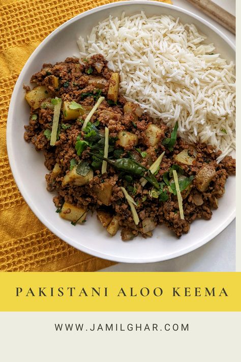 Cded Recipes, Keema Recipe Pakistani, Ground Beef With Potatoes, Keema Aloo, Aloo Keema, Beef With Potatoes, Beef Keema, Keema Recipe, Chicken Keema