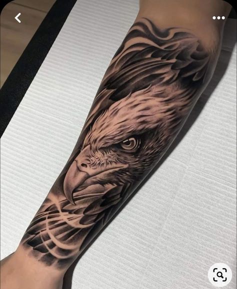 Back Of Arm Tattoo Men, Eagle Tattoo Forearm, Eagle Tattoo Arm, Leg Sleeve Tattoos, Leg Tattoo Ideas, Inner Arm Tattoos, Animal Sleeve Tattoo, Catrina Tattoo, Realistic Tattoo Sleeve