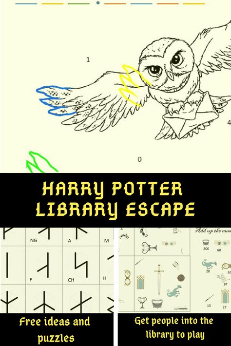 Find great ideas on how to create a quick Harry Potter themed escape room for your (school) library Harry Potter Library, Escape Room Diy, Harry Potter Activities, Classe Harry Potter, Escape Room For Kids, Escape Room Puzzles, Harry Potter Classroom, Anniversaire Harry Potter, Theme Harry Potter