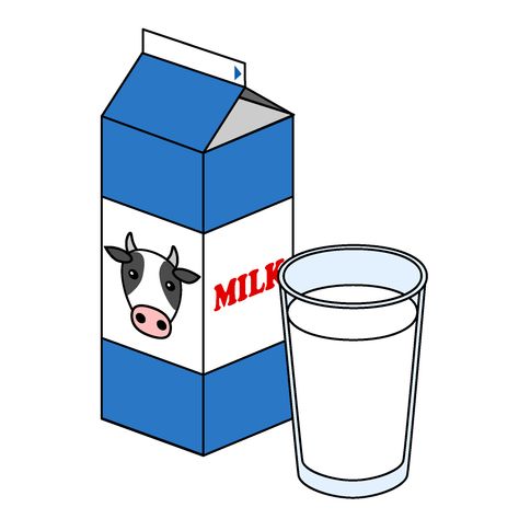 Simple Milk Pack and Glass Download Picture｜illustoon Milk Clipart, Milk Drawing, Hot Chocolate With Cream, Orange Juice Cocktails, Coffee Cup Clipart, White Water Bottle, Clip Art Free, Bottle Picture, Christmas Hot Chocolate