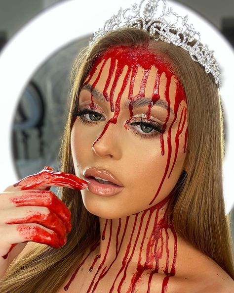 🤍 S A M 🤍 on Instagram: “C A R R I E 👸🏼🩸 . . About as scary as we’re getting this year🤣 . . @trigwellcosmetics competition entry! Using Harmony lashes and brush set…” Scary Eyes Makeup, Halloween Lashes, Scary Eyes, Instagram C, Eyes Makeup, Brush Set, A R, Halloween Face Makeup, This Year