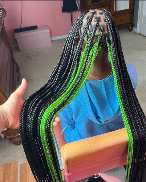 Green Braids, Christmas Styles, Girl Hair Colors, Peekaboo Hair, Big Box Braids Hairstyles, Colored Braids, Easter Hairstyles For Kids, Box Braids Hairstyles For Black Women, Cute Braided Hairstyles