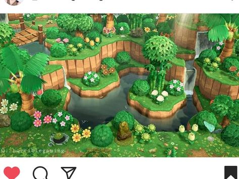 Horrible Gaming, Beautiful Jungle, Natural Waterfalls, Animal Crossing 3ds, Animals Crossing, Animal Crossing Wild World, Island Theme, Theme Nature, Tropical Animals