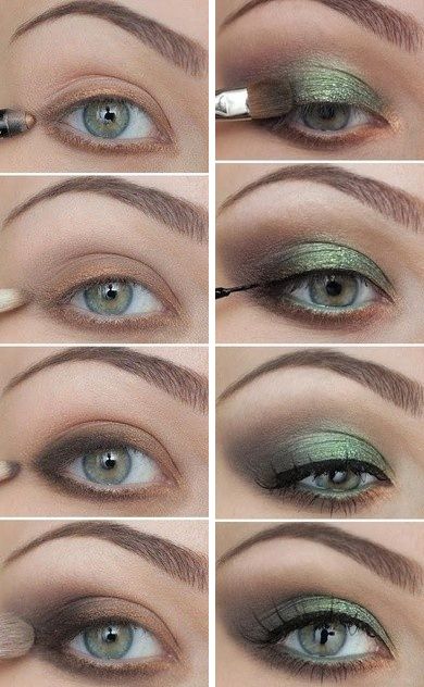 Shimmery Green. Green Eye Makeup, Different Makeup Looks, Eye Makeup Steps, Green Makeup, Green Eye, Makeup Step By Step, Makijaż Smokey Eye, Eye Makeup Tips, Makeup For Beginners