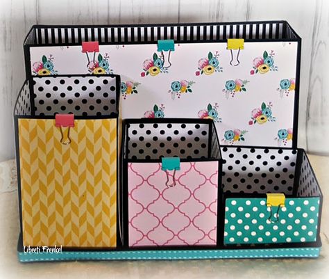 A desk organizer and a 'Good Luck' card #diydeskorganizer, #diyprojects, #otp, #deskorganizer Diy Desk Top Organizers, Scrapbook Desk, Passed The Bar Exam, Diy Organizers, Cardboard Organizer, Cardboard Recycling, Cheap Organization, Cardboard Craft, Bar Exam