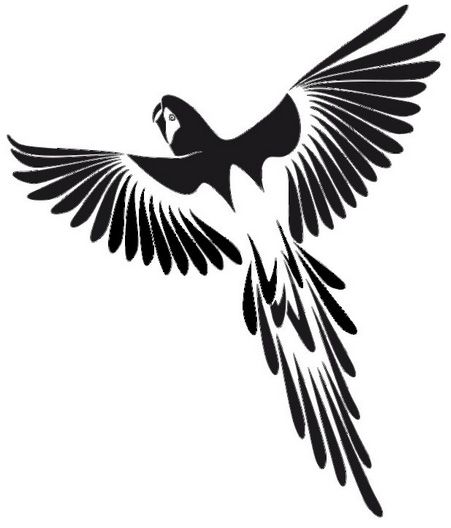 Love this. Maybe with some color splashes Bird Silhouette Art, Parrot Tattoo, Vogel Silhouette, Bird Stencil, Stencil Printing, Bird Silhouette, Stencil Patterns, Stencil Crafts, Stencil Template