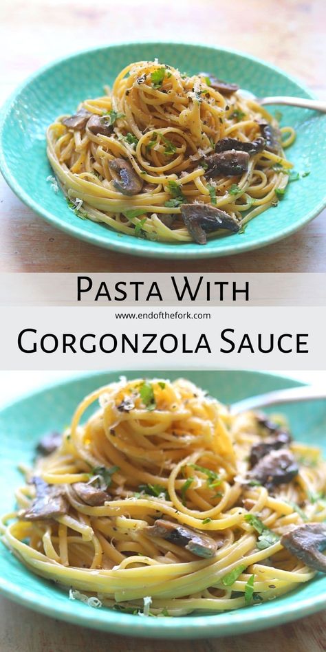 Pasta with gorgonzola sauce is rich, full of flavour and wonderful comfort food. It is super easy to prepare requiring few ingredients making it perfect for an easy weeknight dinner, date night or last minute get-togethers. #gorgonzolasauce #easypasta #Italianfood #cheesesauce Gorgonzola Pasta Sauce, Dieting Recipes, Gorgonzola Recipes, Gorgonzola Pasta, Gorgonzola Sauce, Pasta Side Dishes, Butter Pasta, Favorite Recipes Dinner, Vegetable Pasta