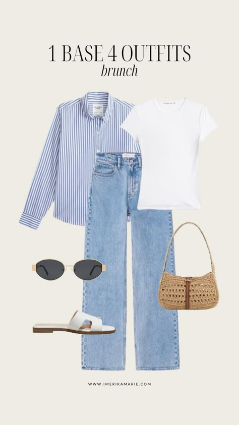 Casual Lunch Outfit, White Jeans Outfit Summer, Erika Marie, White Tee Jeans, Mum Style, Outfit For Everyday, Lunch Outfit, Casual Date Night Outfit, White Shirt Outfits